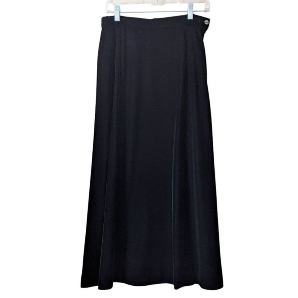 Vintage Velvet Black Maxi Skirt Classic Dark Formal 10